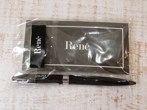 ルネ　Rene　手帳メモ&　ロゴ入りペン【L