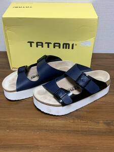 [TATAMI×Sacai Luck] 厚底 プラットフォームサンダル 39 ネイビー 14SSLU762 タタミ サカイラック