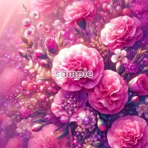 A3 350dpi 宝石花 マゼンタ 01 オリジナル絵イラスト著作権フリー画像素材 50P Flower magenta 01 Original picture image material