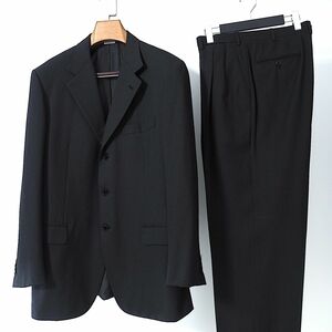 2-WH004【美品】ブリオーニ Brioni 最高級 ESCORIAL エスコリアル ウール スーツ セットアップ ダークグレー 42 EU52 メンズ