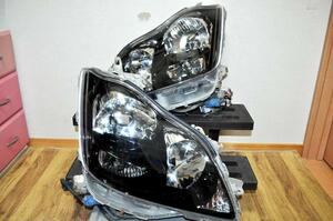 GRS180 GRS182 GRS184 18系 クラウン 後期 純正 HID ヘッドライト 左右 セット 綺麗 付属品完備 ① 30-313 艶 ブラック加工 コーキング済み