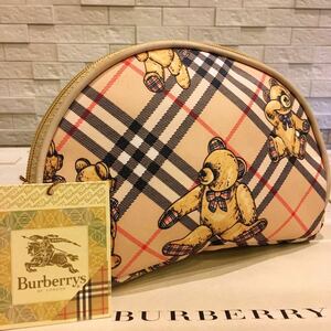 未使用タグ付　レア　バーバリー　Burberrys ポーチ　くま　クマ　ベア　テディベア×ノバチェック　小物入れ　ヴィンテージ