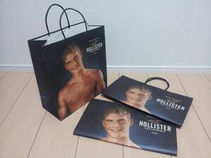 良品中古 美品!! ★ HOLLISTER ホリスター SHOP袋 ショップ袋 ★ ショッパー手提げ袋 紙袋 ★ 3点まとめて