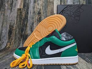 最後 31.0cm/US13 NIKE AIR JORDAN 1 LOW SE “Malachite” 検 DQ8422-300 エアジョーダン1 ロー マラカイト グリーン/タクシー 緑/黒/黄