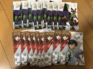 未使用 20枚セット エヴァンゲリオン EVANGELION × edion ノベルティグッズ クリアファイル 2種 エディオン A5サイズ