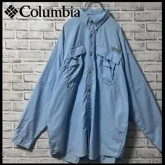 【PFG】コロンビア　長袖シャツ　フィッシングウェア　水色　L