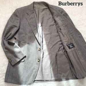 B30 Burberrys　バーバリー　テーラードジャケット　グレー　灰色　AB6表記　L相当　ツイード　ヘリンボーン