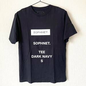 【SOPHNET.】 ソフネット プリントTシャツ 半袖 クルーネック 夏服 ストリートファッション メンズ 濃紺 ダークネイビー S