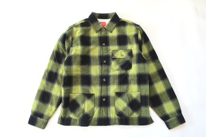 Lサイズ！キムタク着17Supreme Buffalo Plaid Sherpa Lined Chore Shirt シュプリーム バッファローシェーパネルシャツ緑 国内発送