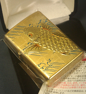 【ZIPPO】本金蒔絵 鯉(昇鯉) 金塗装3面蒔絵/宅急便コンパクト