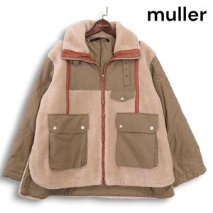 20AW★ muller of yoshiokubo ミュラー オブ ヨシオクボ 秋冬 ショート ボア ブルゾン ジャケット Sz.36 レディース 定7.5万　K4T01652_A#N