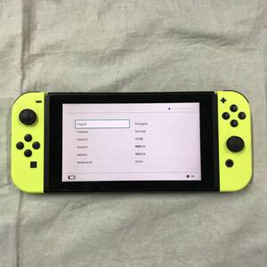 ge335 送料無料！動作品 ニンテンドースイッチ 本体のみ Nintendo Switch Joy-Con(L)/(R)ネオンイエロー 旧型モデル