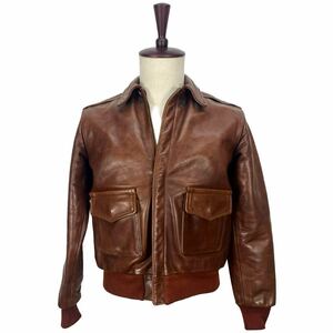 AERO LEATHERS エアロレザー　A-2 フライトジャケット　レザージャケット 本革　ブルゾン　アウター　ボンバージャケット　36