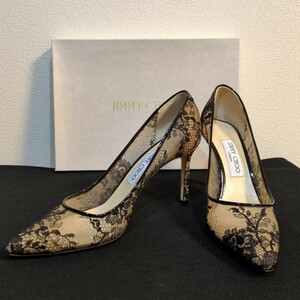 JIMMY CHOO （ジミーチュウ）パンプス　ROMY 85 サイズ38.5 レース　ブラック