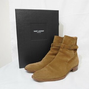 SAINT LAURENT PARIS (41) WA420092 スウェード ジョッパーブーツ 茶系 サンローラン スエード　ストラップ　ブーツ　メンズ　H8-147