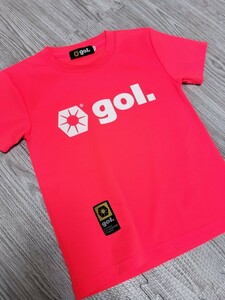 美品　サッカー　フットサル　男の子　小学生　gol. ゴル　半袖　Tシャツ　ネオンカラー　サイズ130cm