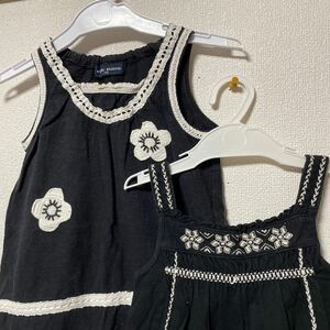 チュニック　100 ２枚セット　黒　タンクトップ 袖なし　ノースリーブ　babyGap FIVE K iDS 夏　綿100