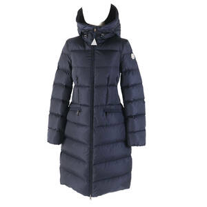 極美品◎MONCLER モンクレール 23-24AW AVOCETTE アヴォチェット ワッペン・フード付き ダウンコート ネイビー 00 正規品 レディース