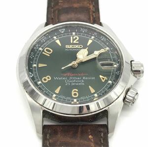 【逸品】SEIKO Alpinist Ref.SCVF009 4S15-6000 GREEN 稼働品 セイコーアルピニスト 緑/グリーン/アーモンドグリーン 純正ベルト 純正尾錠