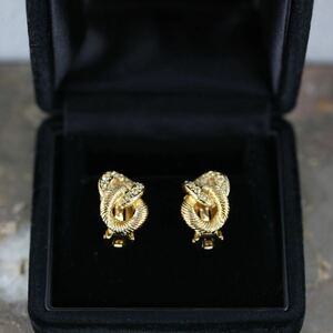 Christian Dior CLEAR STONE DESIGN EAR CLIPS/クリスチャンディオールクリアストーンイヤリング