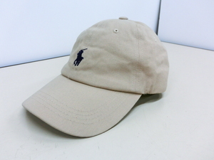 5386PNZ◎POLO RALPHLAUREN ラルフローレン キャップ ONE SIZE ベージュ◎中古