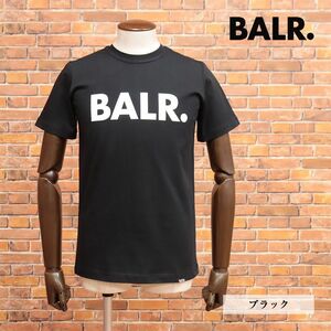 1円/2023SS/BALR./XSサイズ/Tシャツ B1112.1048 Brand Straight T-shirts Bright ロゴ ヨーロッパ製 半袖 新品/黒/ブラック/ib248/