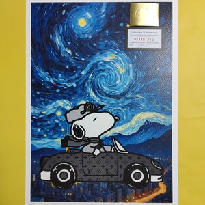 DEATH NYC 世界限定100枚 アートポスター　Snoopy　スヌーピー　LOUISVUITTON　ルイヴィトン　CAR　GOGH　ゴッホ 星月夜　トム エバハート 