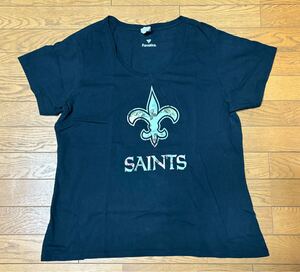 NFL NEW ORLEANS SAINTS WOMEN’S SHORT SLEEVE T-SHIRTS (Fanatics) size-XXL(着丈66身幅58) 中古 送料無料 NCNR