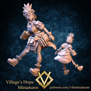 VillageHope engineer girl golem maker girl（プレーンベース）3Dプリント ミニチュア D＆D TRPG