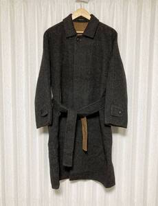 [FINJACK×THE INOUE BROTHERS] 18AW 定価14万 アルパカウール ダブルフェイス ステンカラーコート 48 KT002 FIN-SP18 イノウエブラザーズ