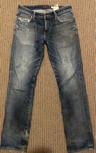 GAP 1969 デニム ジーンズ　00s 90s オールドギャップ　ダメージデニム　87cm デニムパンツ ボタンフライ