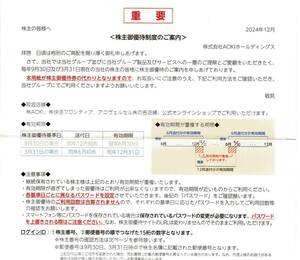 【通知のみ】AOKI 株主優待1セット分 最新