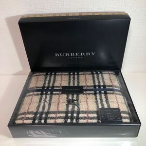 11-153 BURBERRY バーバリー バスタオル 60×120cm 綿 100% 西川産業 日本製 箱付き 未使用 チェック ベージュ