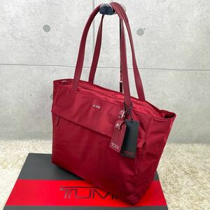 [極美品] TUMI トゥミ Voyageur メンズ ビジネス トートバッグ ブリーフケース 肩掛け 牛革+ナイロン A4+PC収納可 大容量 通勤 旅行 赤