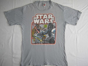 ★古着 試着のみ 裾ほつれ有 COSTCO コストで購入 JUNK FOOD ジャンクフード STAR WARS スターウォーズ Tシャツ L グレー ウォッシュ加工★