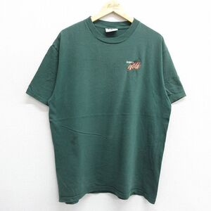 XL/古着 リー Lee 半袖 ビンテージ Tシャツ メンズ 00s ミネソタワイルド コットン クルーネック 緑 グリーン 24may31 中古