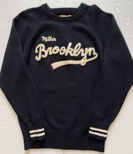 美品◆ Cheswick チェスウィック 東洋エンタープライズ　コットン　ローゲージニット　セーター　Miller Brooklyn ブルックリン　ワッペン