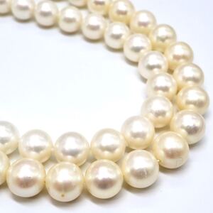 1円〜!!▼本真珠ネックレス2本おまとめ▼D 約105.9g 約43.5/44.0cm pearl パール jewelry necklace EA7/- S515