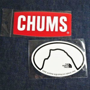 TNF CHUMS ステッカー 2枚セット NN32348 HD CH62-1072 未使用 防水素材