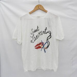 【美品】Saint Laurent サンローランパリ 2017A/W リップシガーTシャツ サイズ：S ホワイト 730100712 1124