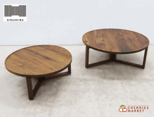 ◆展示品◆ HIRASHIMA ヒラシマ SPAGO スパーゴ Circle Table 070＆Circle Table 084 センターテーブル/コーヒーテーブル 2点セット 22万