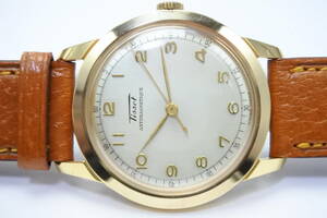 ☆☆☆１９５０年代　スイス名門　TISSOT　 ANTIMAGNETIQUE（耐磁） 全数字　16石　手巻紳士腕時計　現存極稀少 デッドストック品