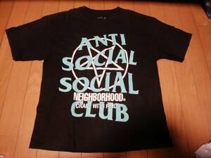 【NEIGHBORHOOD ネイバーフッド×ANTI SOCIAL SOCIAL CLUB アンチソーシャルソーシャルクラブ】TシャツM アメリカ製 限定コラボモデル