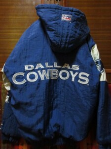 PRO LINE 80s 90s ビンテージ NFL DALLAS COWBOYS ナイロン ジャケット コート ■ ロゴ スタジャン アメフト ベンチコート フライト USA