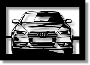 アウディ(AUDI) A4 アバント Avant S lineの切り絵　(1)【A4サイズ】[C4-106]