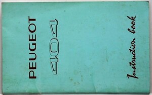 PEGEOT 404 1961 OWNERS MANUAL