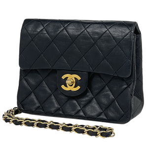 【ジャンク品】シャネル CHANEL ミニ マトラッセ シングルフラップ チェーン ショルダーバッグ ココマーク レザー A01115 レディース 中古