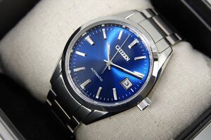 ☆CITIZEN COLLECTION シチズンコレクション メカニカル クラシカルライン NB1050-59L ブルー文字盤 自動巻腕時計 本体・箱付 USED☆サス