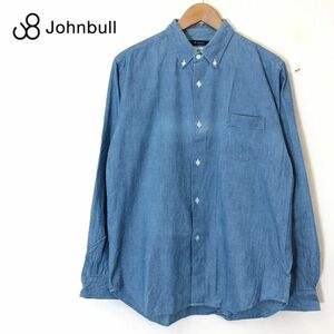 G242-F-N◆ Johnbull ジョンブル 長袖デニムシャツ ボタンダウン BD トップス ◆ sizeM コットン100 インディゴ 古着 メンズ 春