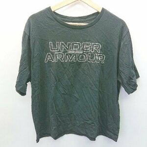 ◇ UNDER ARMOUR アンダーアーマー ブランドロゴあり 半袖 Ｔシャツ サイズXL ブラック系 レディース E